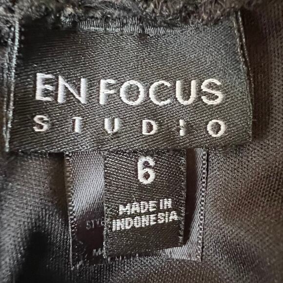 En Focus Studio Womens Black Sleeveless Lace Lined Dress Size 6 - Picture 2 of 10